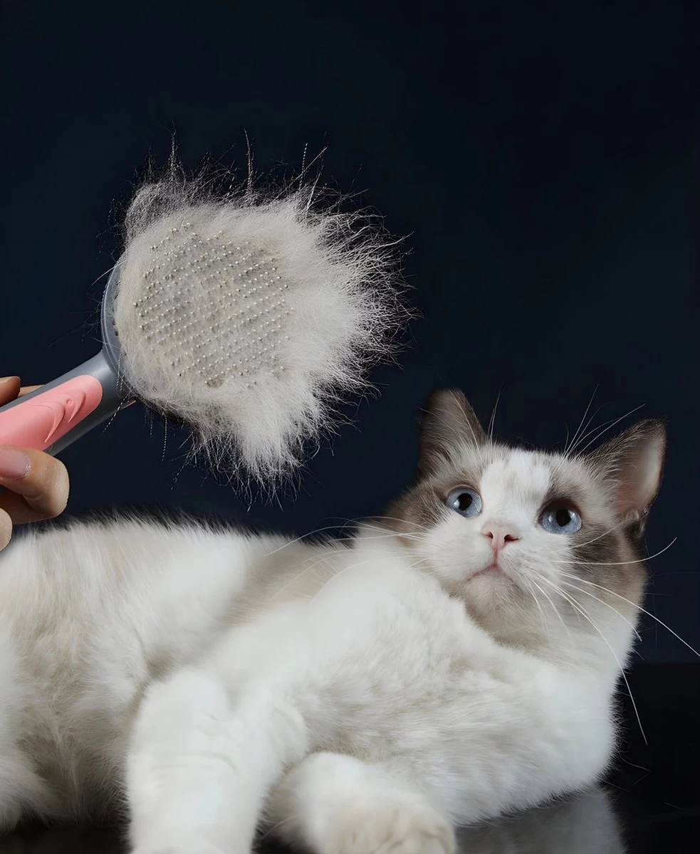 Pakeway T9 - Kattenborstel - Zelfreinigende Kattenkam - Roze - Massageborstel - 19,3 Cm - Afbeelding 10