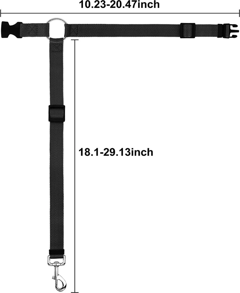 Merkloos Autogordel Voor Hond - Hondengordel Voor In De Auto – Verstelbare Hondengordel - Veiligheid Voor Hond – Hondenriem - Zwart - Afbeelding 2