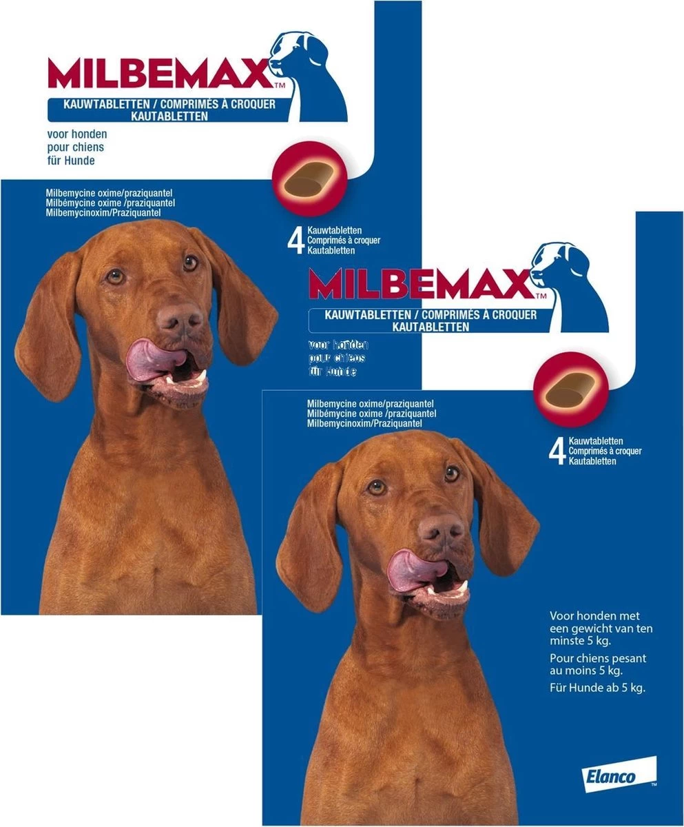 Elanco Milbemax Kauwtablet Hond Vanaf 5kg - Anti Wormenmiddel - 2 X 28 G 4 Stuks Vanaf 5 Kg - Afbeelding 2